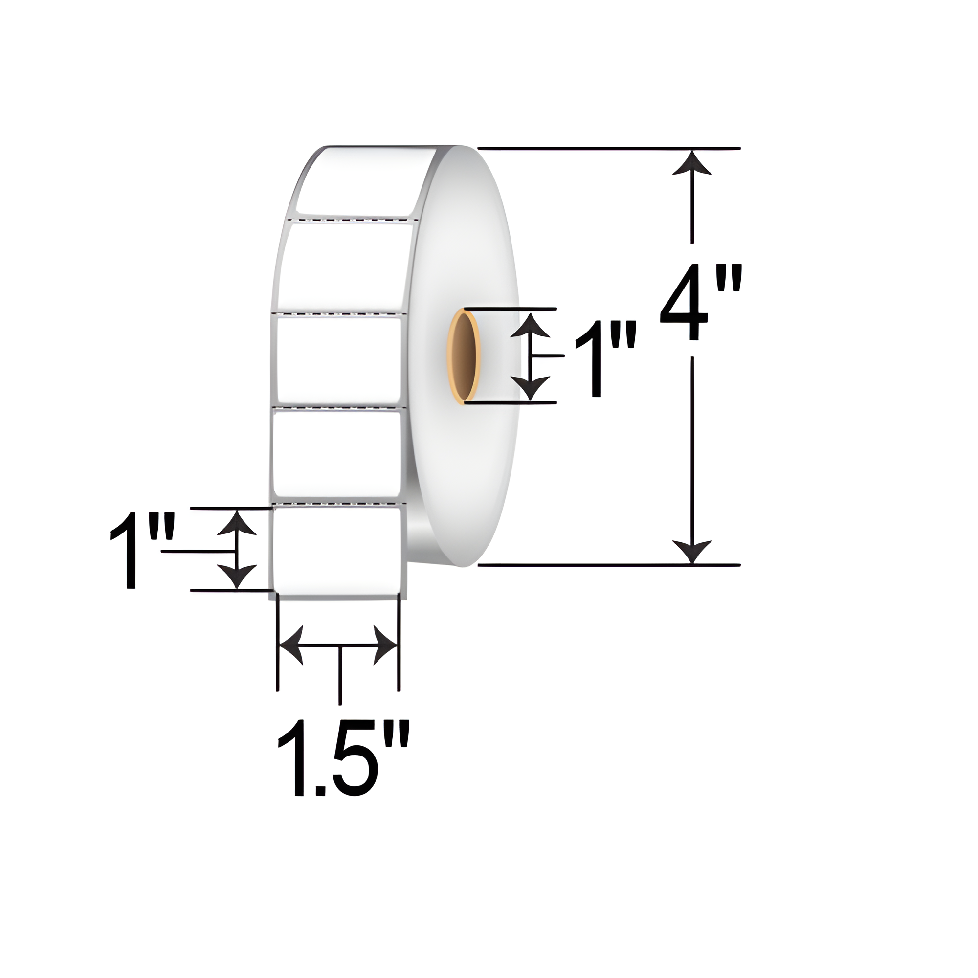 Thermal Transfer 1.5x1 Perforated Label 1 Inch Core by Abbott