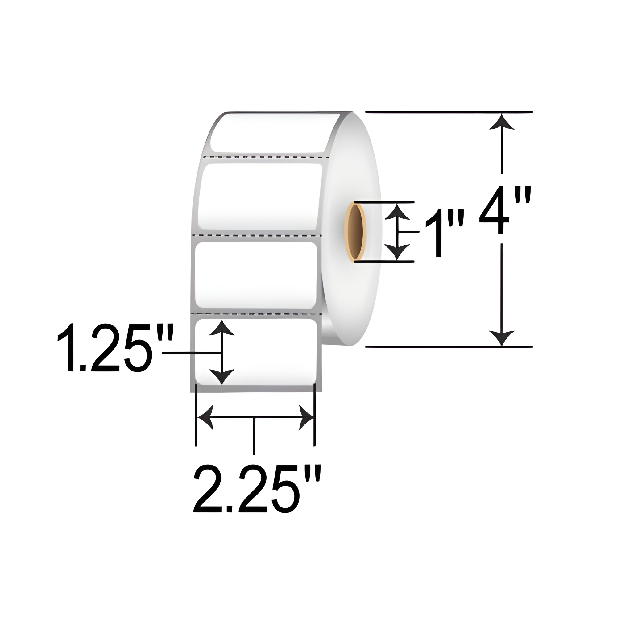 Thermal Transfer 2.25x1.25 Perforated Label 1 Inch Core by Abbott