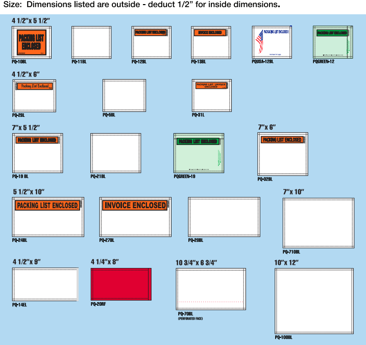 Pres-Quick Pressure Sensitive Packing List Envelopes