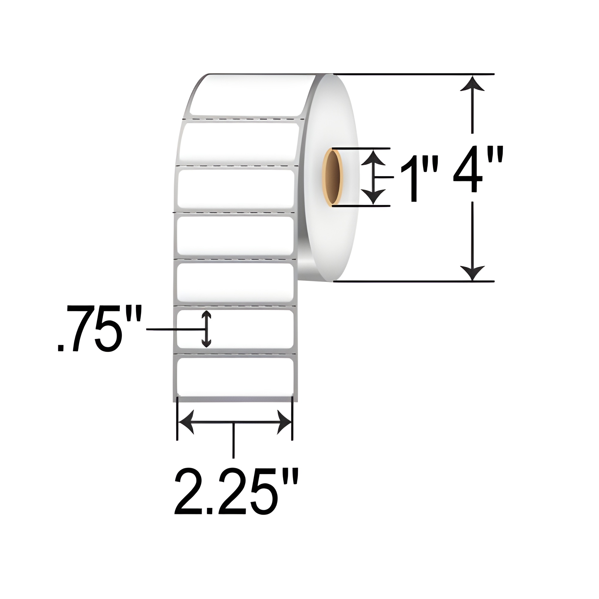 Thermal Transfer 2.25x0.75 Perforated Label 1 Inch Core by Abbott